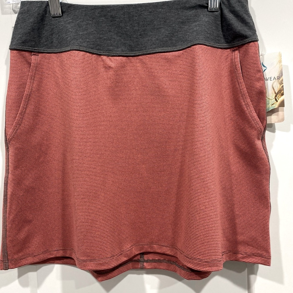 Stonewear Cruiser Orange Stripe Gray Casual Pull-on Athletic Short Skirt Small